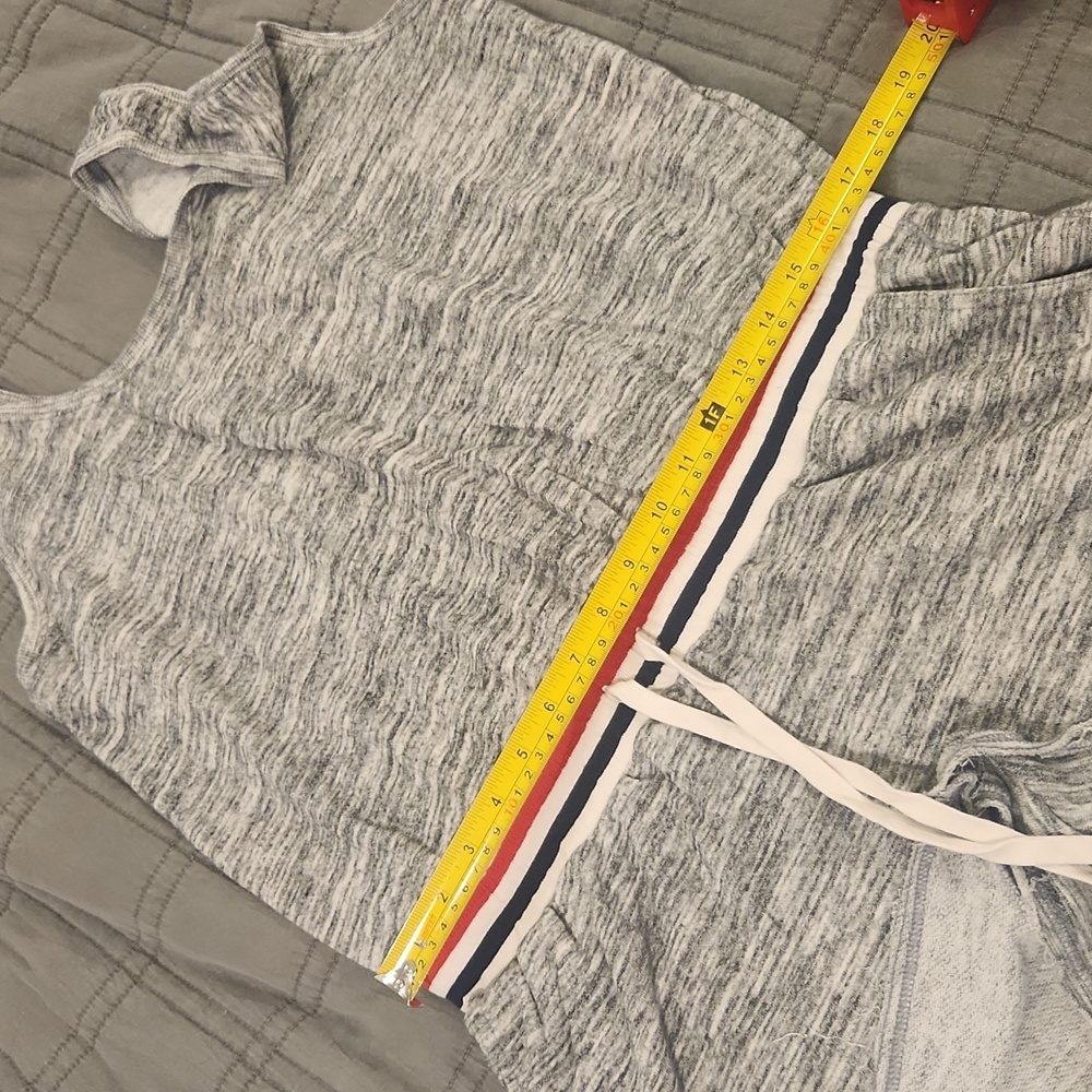 Mossimo Supply Co. Heather Gray Romper with Tricolor Waistband - Picture 6 of 8